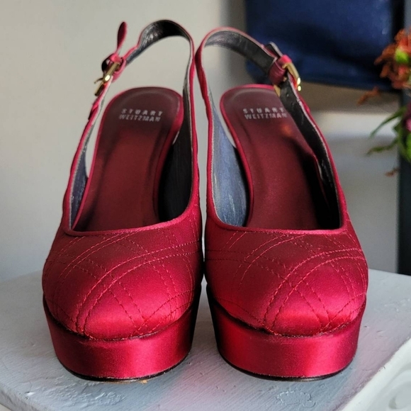 STUART Weitzman Slingback Heels Satin Pumps - Picture 6 of 12